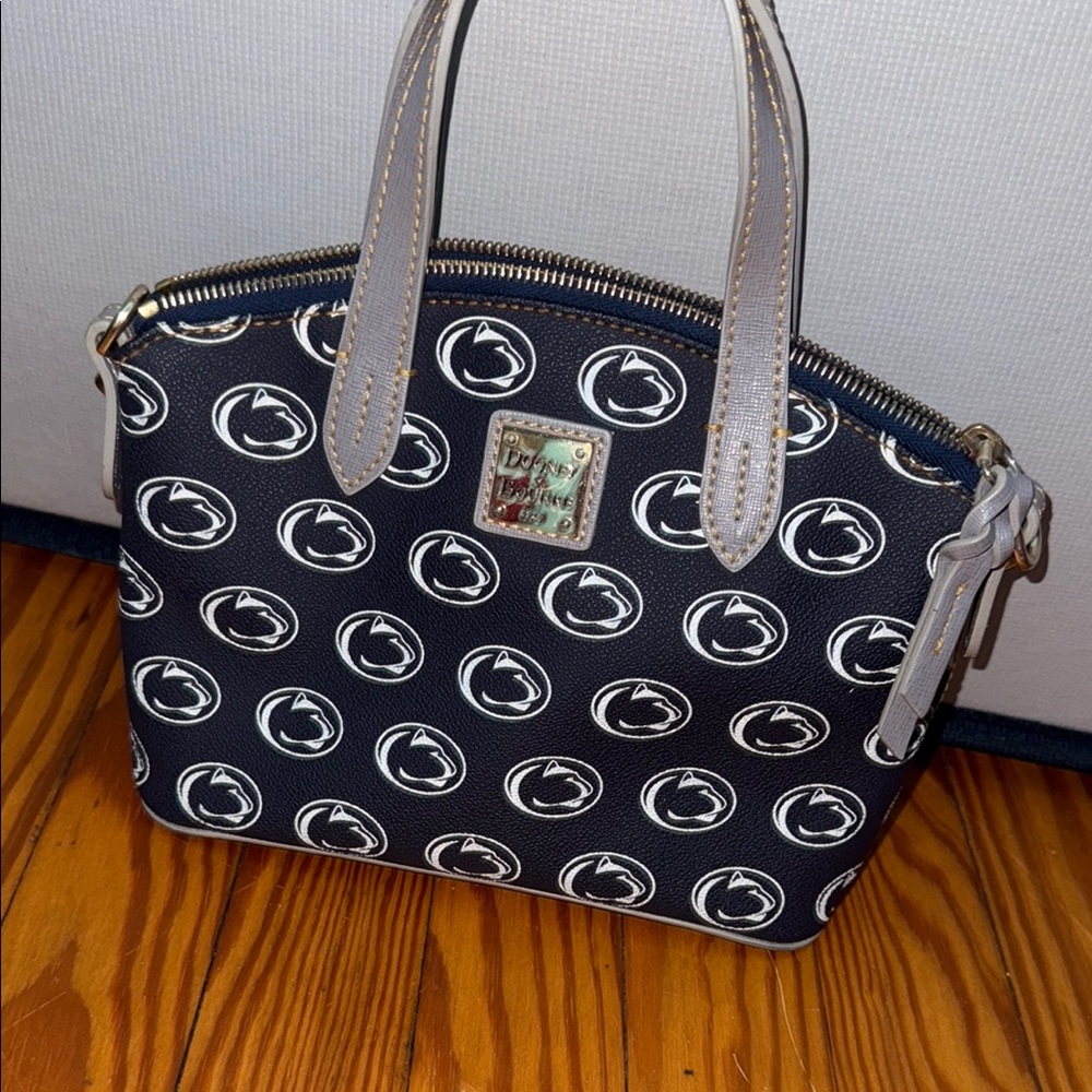 Dooney & Bourke Blue and White Penn State Satchel Bag